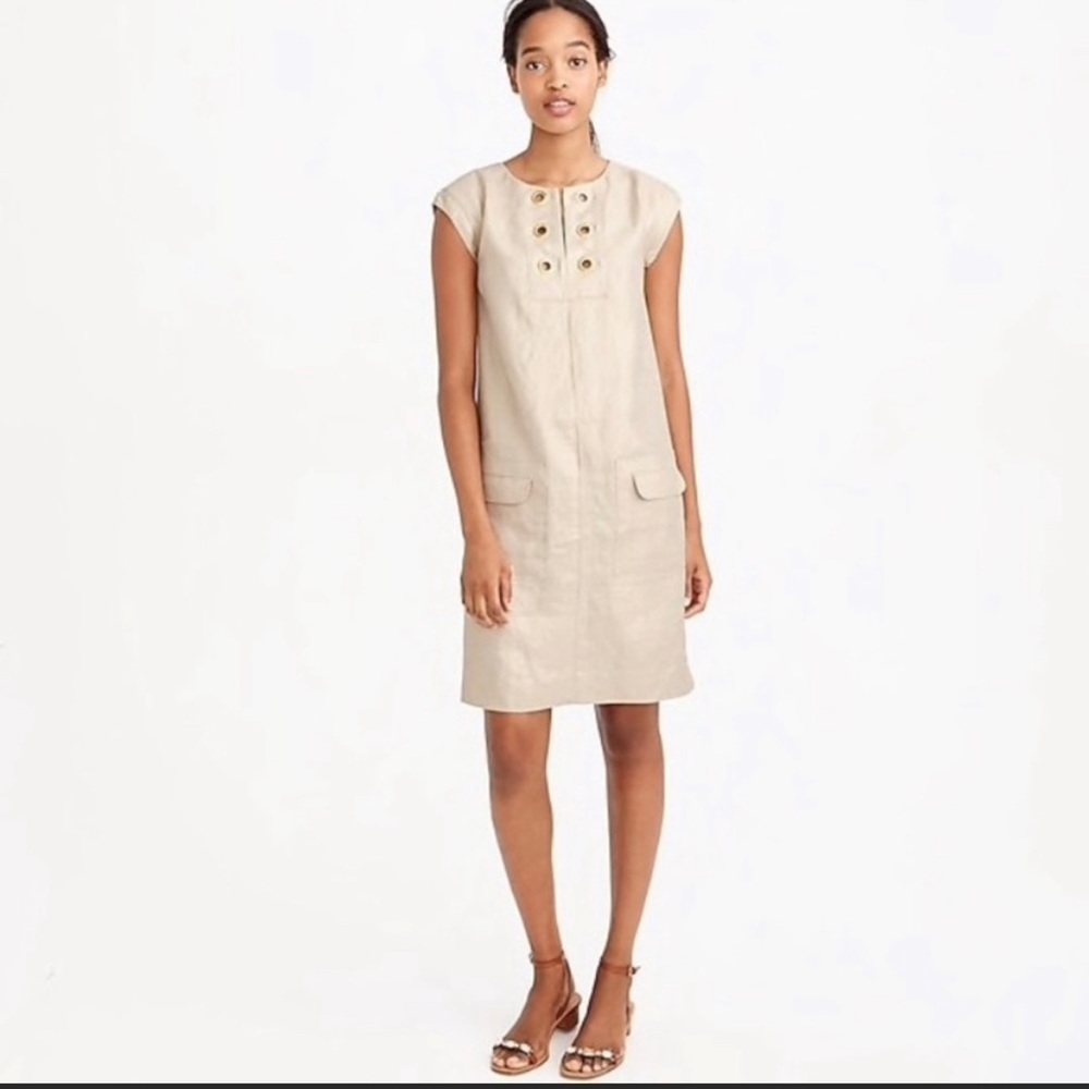J Crew metallic mini dress with grommet detail, size 4
